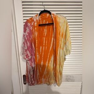 Lily Lotus Tie-Dye Kimono - Orange, Pink, Yellow